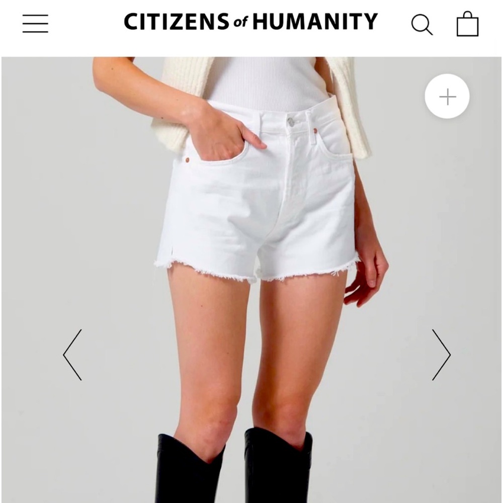 Citizen of Humanity Marlow white jean shorts.